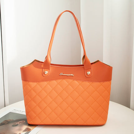 Rhombus Leather Shoulder Handbag