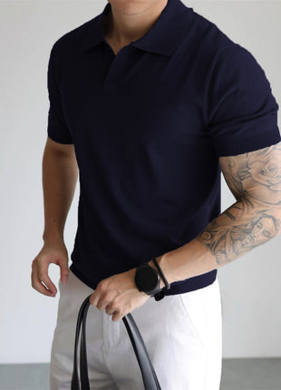 Summer Men's Cool Loose Lapels T-shirt