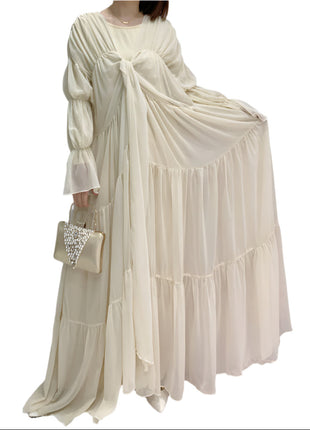 High Waist Puff Sleeve Abaya