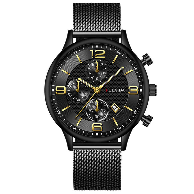 Mesh Strap Calendar Quartz Watch