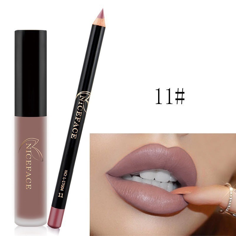 NICEFACE Lip Gloss & Pencil Set