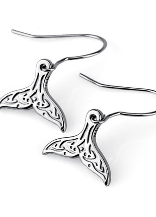 925 Sterling Silver Whale Tail Earrings