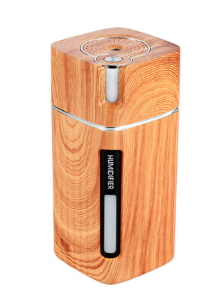 WoodGlow™ USB Ultrasonic Aroma Humidifier – Mini Mist Maker with LED Night Light