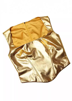 Gold -strap Slim Fishbone Short Top