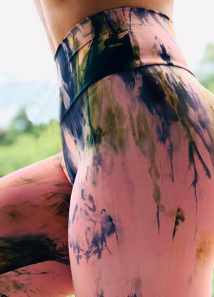 Ink Pattern High Waist Yoga Leggings