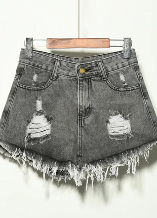 Women's Irregular Denim Shorts