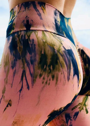 Ink Pattern High Waist Yoga Leggings