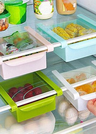 Hanging Plastic Refrigerator Clapboard Storage Rack Kitchen Supplies