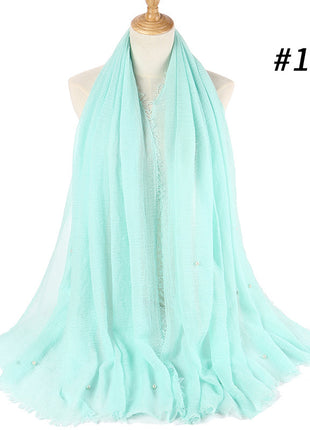 Cotton and linen crumpled monochrome scarf