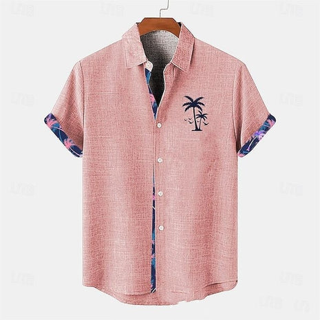 Ocean Fish Pattern Lapel Loose Casual Short Sleeve