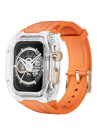 Richard Style Transparent Watch Case Strap Compatible with Apple Watch 9/8/7/6/SE [44/45/49 mm]