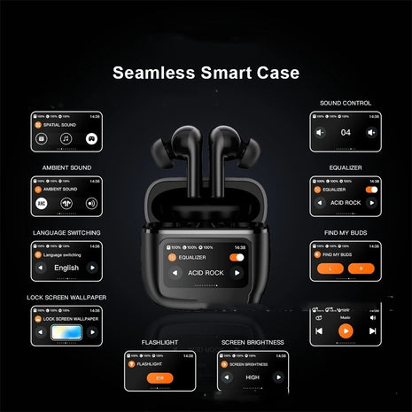 T68 Pro Wireless Noise Reduction Bluetooth Headset with Touch Color Screen