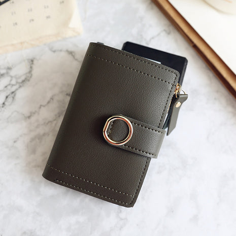 Simple Zipper Buckle Wallet