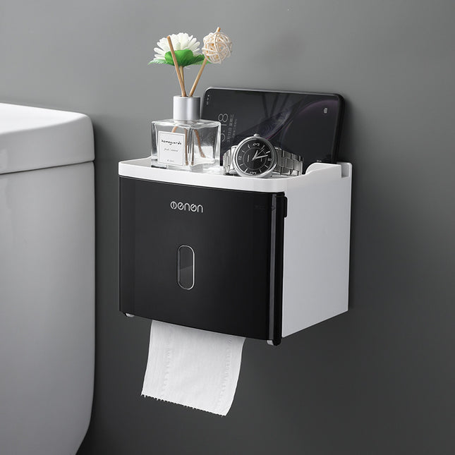 Wall-mounted Tissue Box & Paper Roll Rack