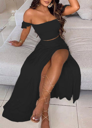 Slim French Bohemian Mid-Length Tube Top Dress