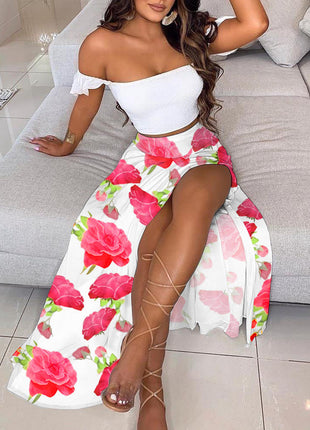 Slim French Bohemian Mid-Length Tube Top Dress