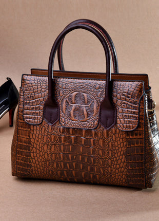 Crocodile Pattern Tote Shoulder Handbags