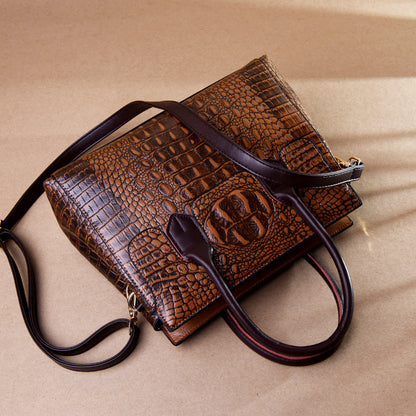 Crocodile Pattern Tote Shoulder Handbags