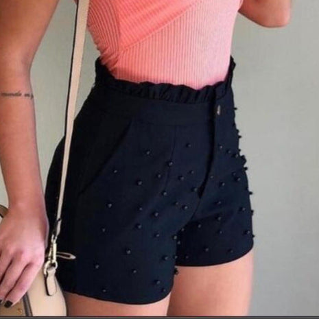 Tight-fitting High waist Beads Shorts