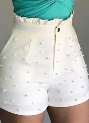 Tight-fitting High waist Beads Shorts