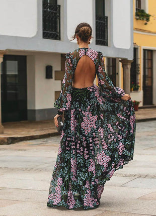 Backless Slim Mid-Waist Dress