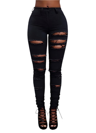 High Quality Hole Jeans High Waist Skinny Jeans