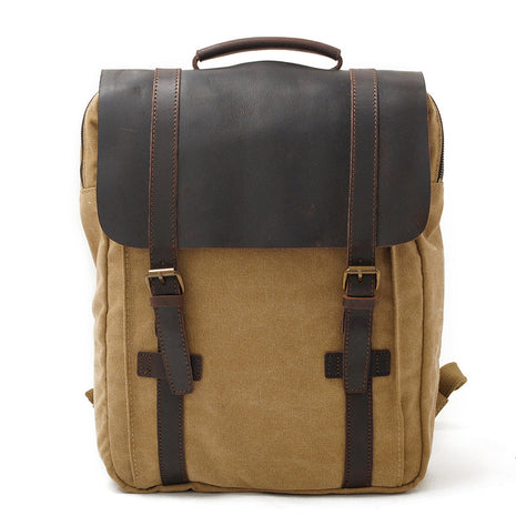 Retro Literary Vertical Square Canvas Large Capacity Travel backpack