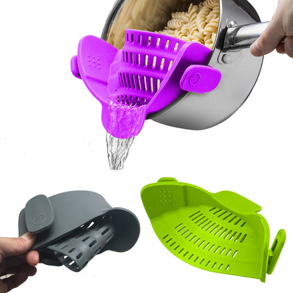 Silicone Clip-on Strainer & Washer Fits All Pot Size