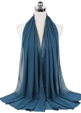 70x180 cm Monochrome Pearl Chiffon Hijab Scarf