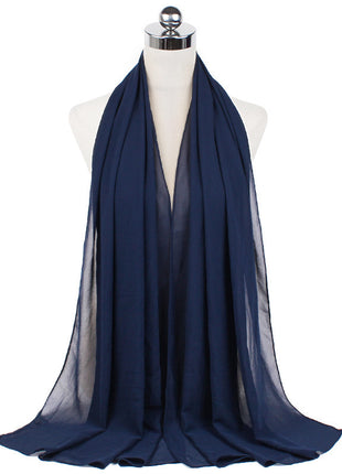 70x180 cm Monochrome Pearl Chiffon Hijab Scarf