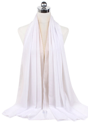 70x180 cm Monochrome Pearl Chiffon Hijab Scarf