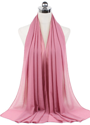 70x180 cm Monochrome Pearl Chiffon Hijab Scarf