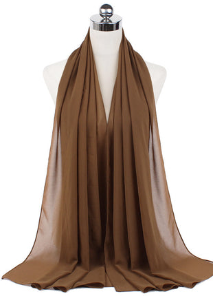 70x180 cm Monochrome Pearl Chiffon Hijab Scarf