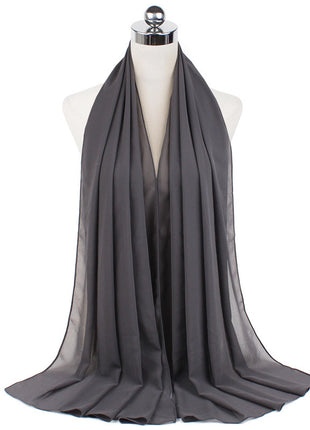 70x180 cm Monochrome Pearl Chiffon Hijab Scarf