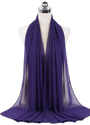 70x180 cm Monochrome Pearl Chiffon Hijab Scarf