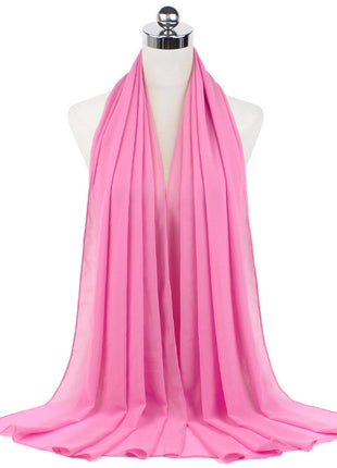 70x180 cm Monochrome Pearl Chiffon Hijab Scarf