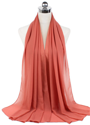 70x180 cm Monochrome Pearl Chiffon Hijab Scarf