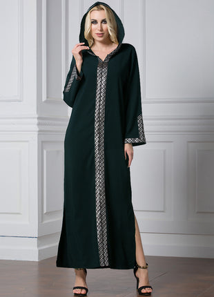 Side Slit Hooded Long Abaya