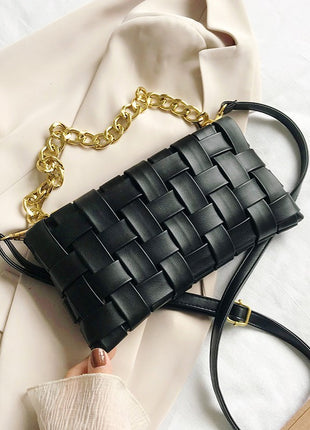 Luxury Weave PU Leather Shoulder Handbags