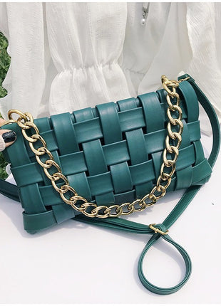 Luxury Weave PU Leather Shoulder Handbags