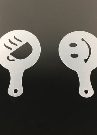 16 Pcs Plastic Garland Mold Fancy Coffee Model Thicken Coffee Milk Foam Spray Pattern Template