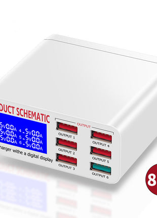 Multi-Port Mobile Phone Charger Lcd Display