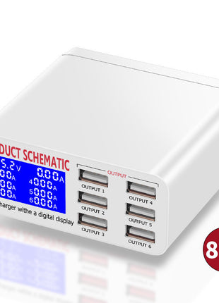 Multi-Port Mobile Phone Charger Lcd Display