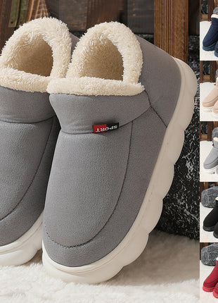 Unisex Winter Plush Cotton Warm Suede Thick-soled Garden Shoes Outdoor