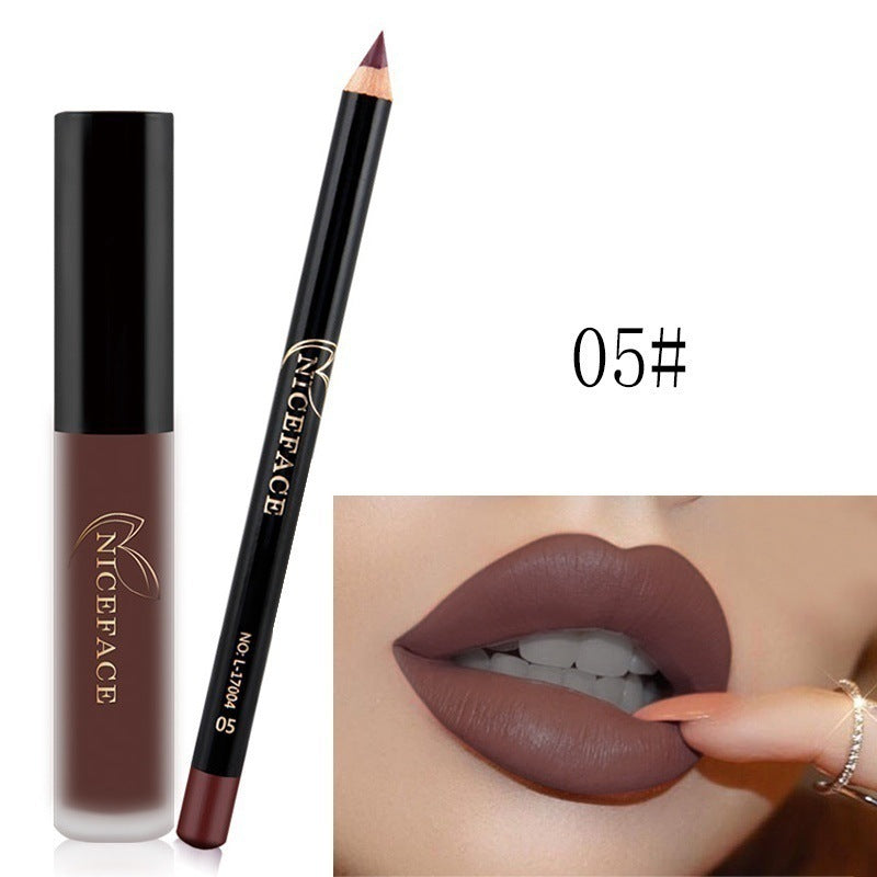 NICEFACE Lip Gloss & Pencil Set