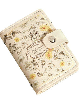 Flower Print Large Capacity Card Holder