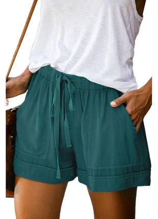 Wide Leg Loose High Waist Elastic Lace-up Shorts