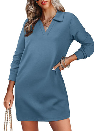 Lapel Long Sleeve Dress