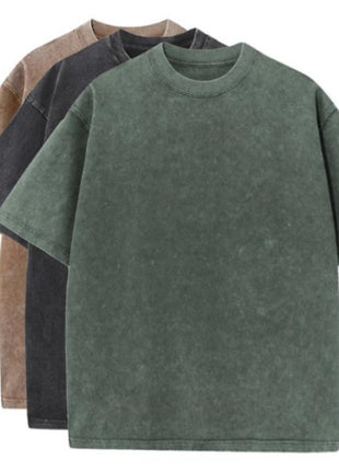 Cotton Heavy Distressed Drop Shoulder Shirt - 3 Pcs