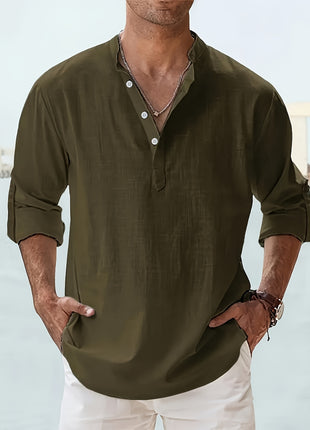 Long-sleeved Breathable Button-down Shirt